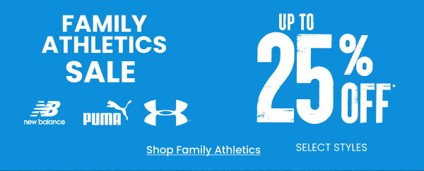 Athletics Sale up to 25% Off Shop Family 