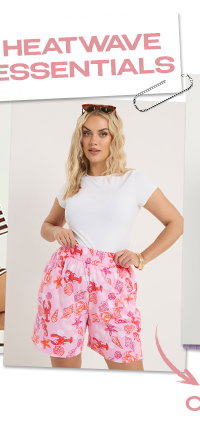 Pink Mixed Shell Shirred Shorts