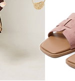 Pink Cut Out Mule Sandals In Wide E Fit