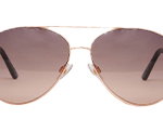 Gold Tone Rectangle Arm Aviator Sunglasses