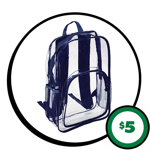 $5 Clear Backpacks