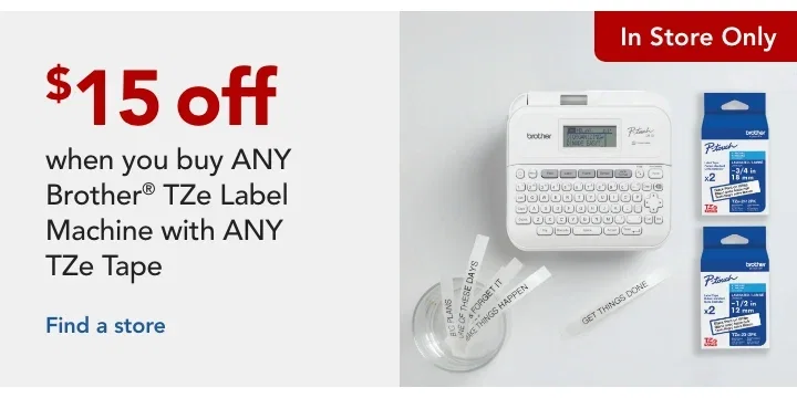 buy any ptouch tze label maker with any tze label save $15