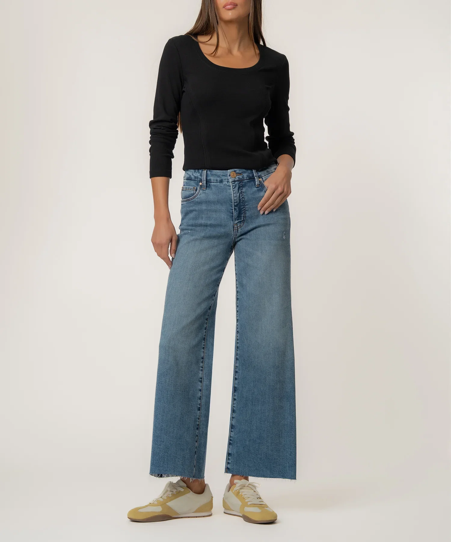 Image of Meg High Rise Wide Leg, Petite in Regent Wash