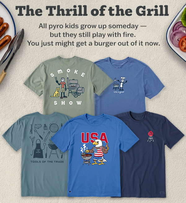 The thrill of the grill. Shop BBQ and grilling tees.