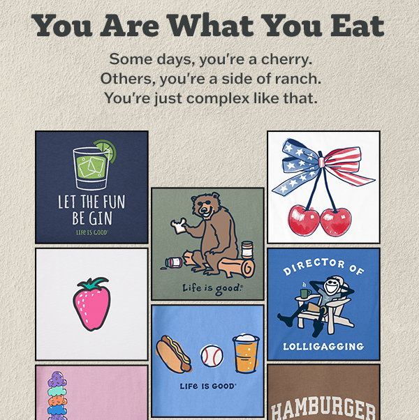 Summery food and beverage tees.
