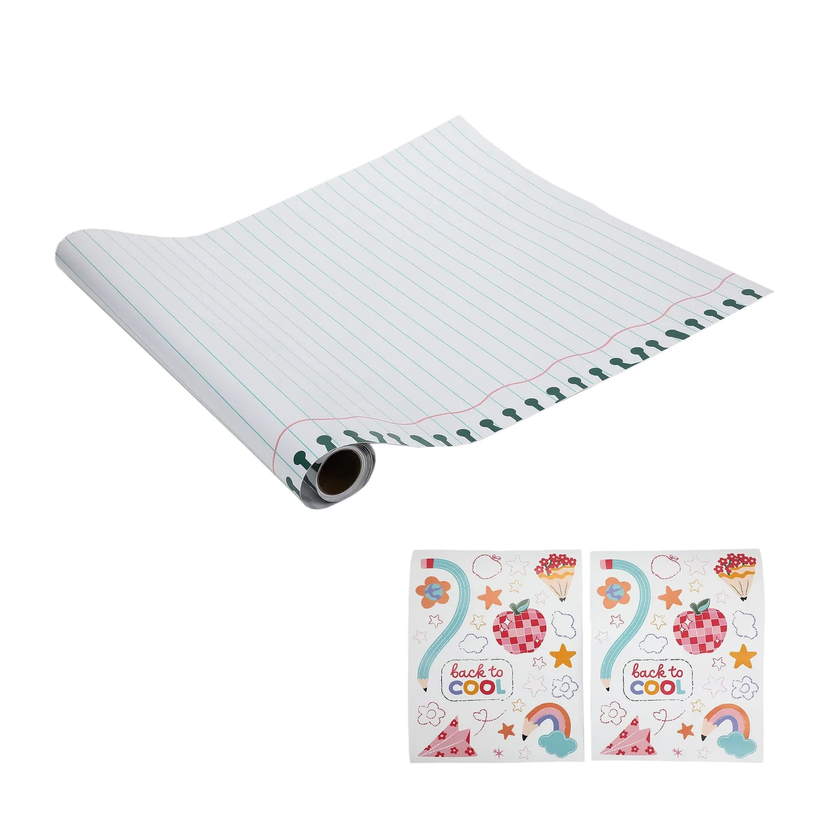 Image of Notebook Paper Table Runner with Customizable Stickers (25 ft, cut to fit)