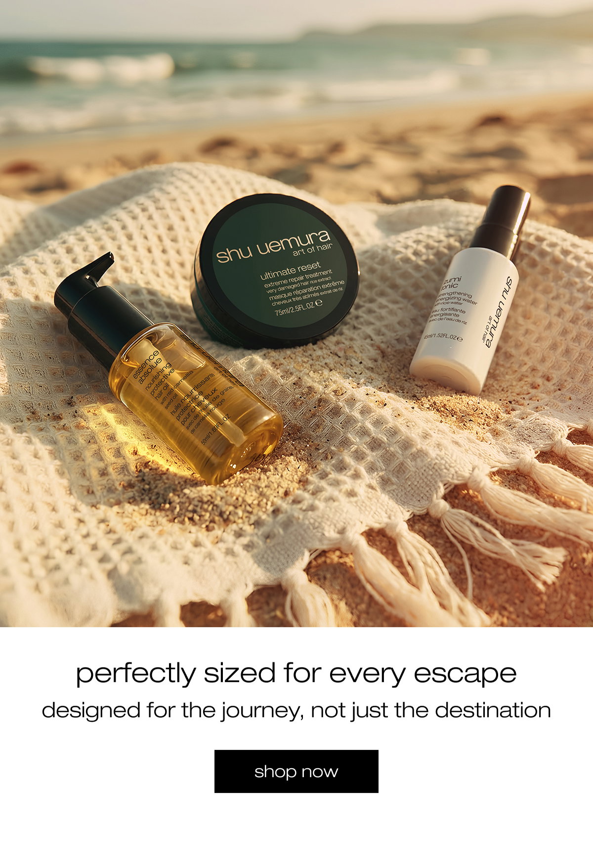 travel size. designed for the journey not just the destination