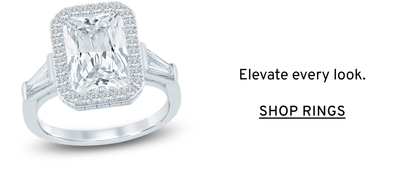Lab grown diamond ring. Elevate every look. Click to Shop Rings