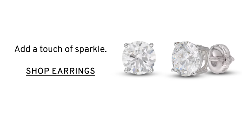 Pair of lab grown diamond stud earrings. Add a touch of sparkle. Click to Shop Earrings