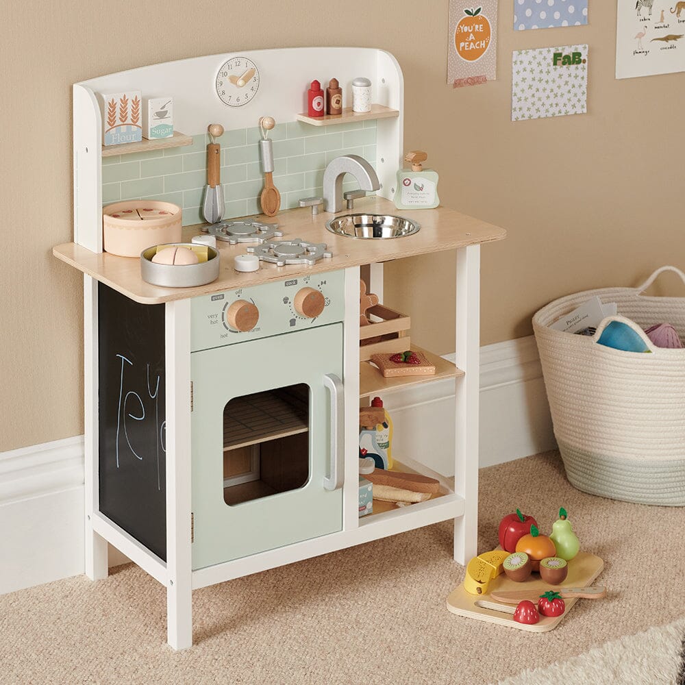 Image of Let's Bake Wooden Play Kitchen Set, Mint