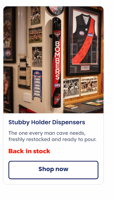 An AFL Stubby Holder Sitting in a Home Bar