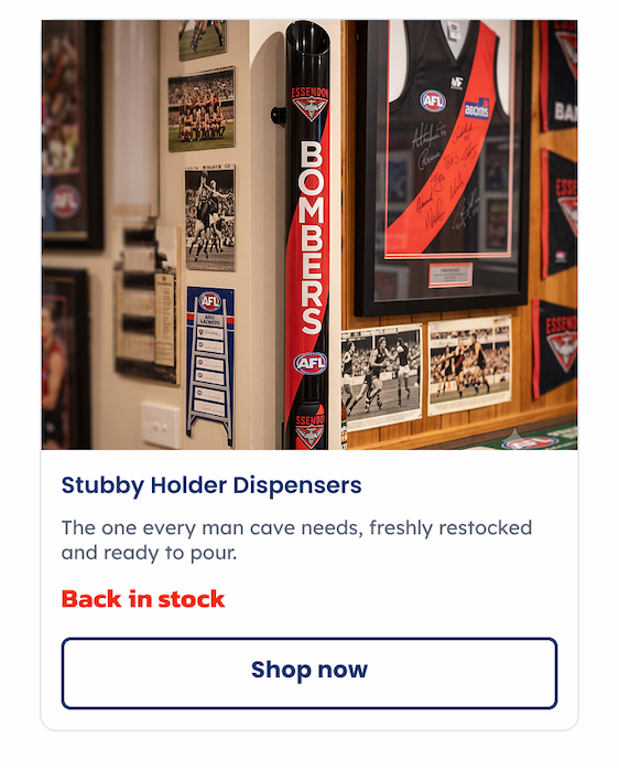 An AFL Stubby Holder Sitting in a Home Bar
