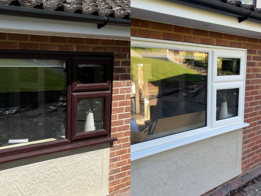 Before and after window frames
