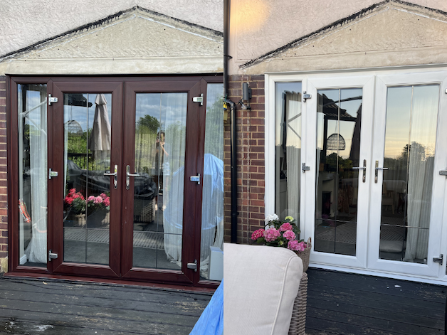 Before and after french doors