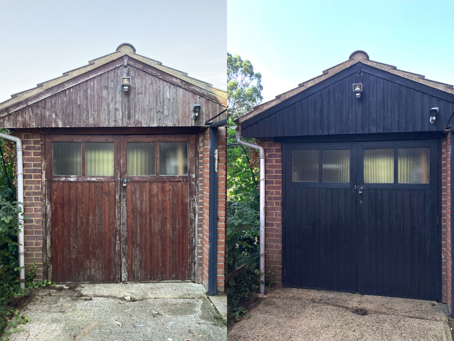 Before and after garage doors