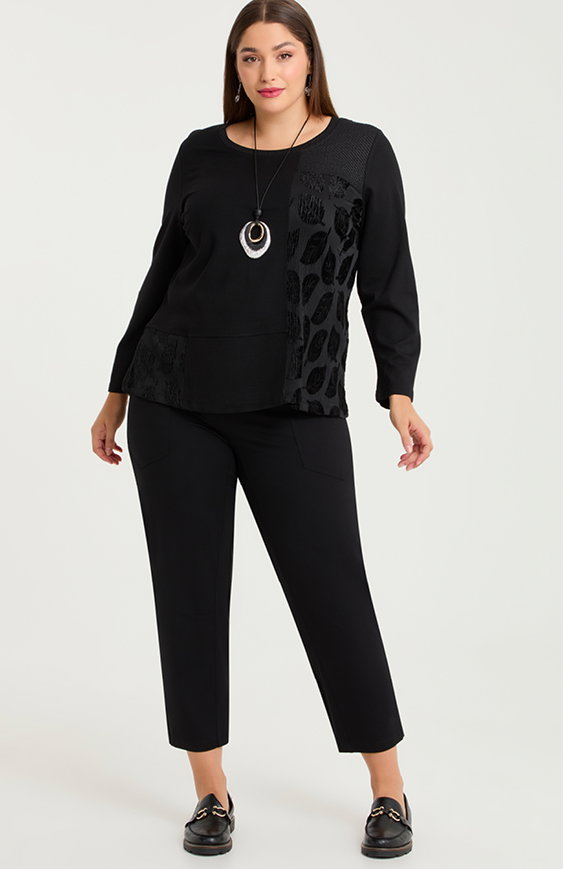Petite Ponte Kenna Lantern Pant in Black