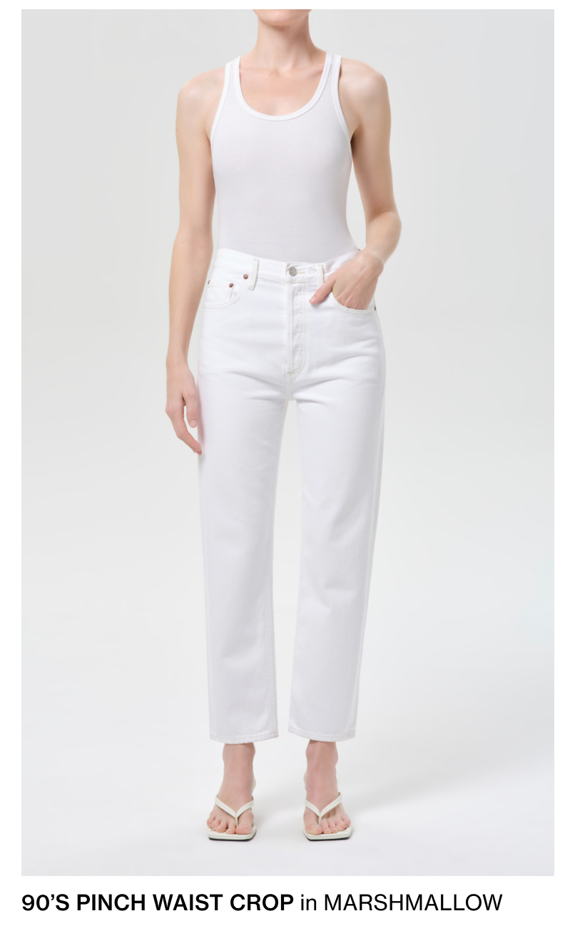 90's Pinch Waist Crop in Marshmallow