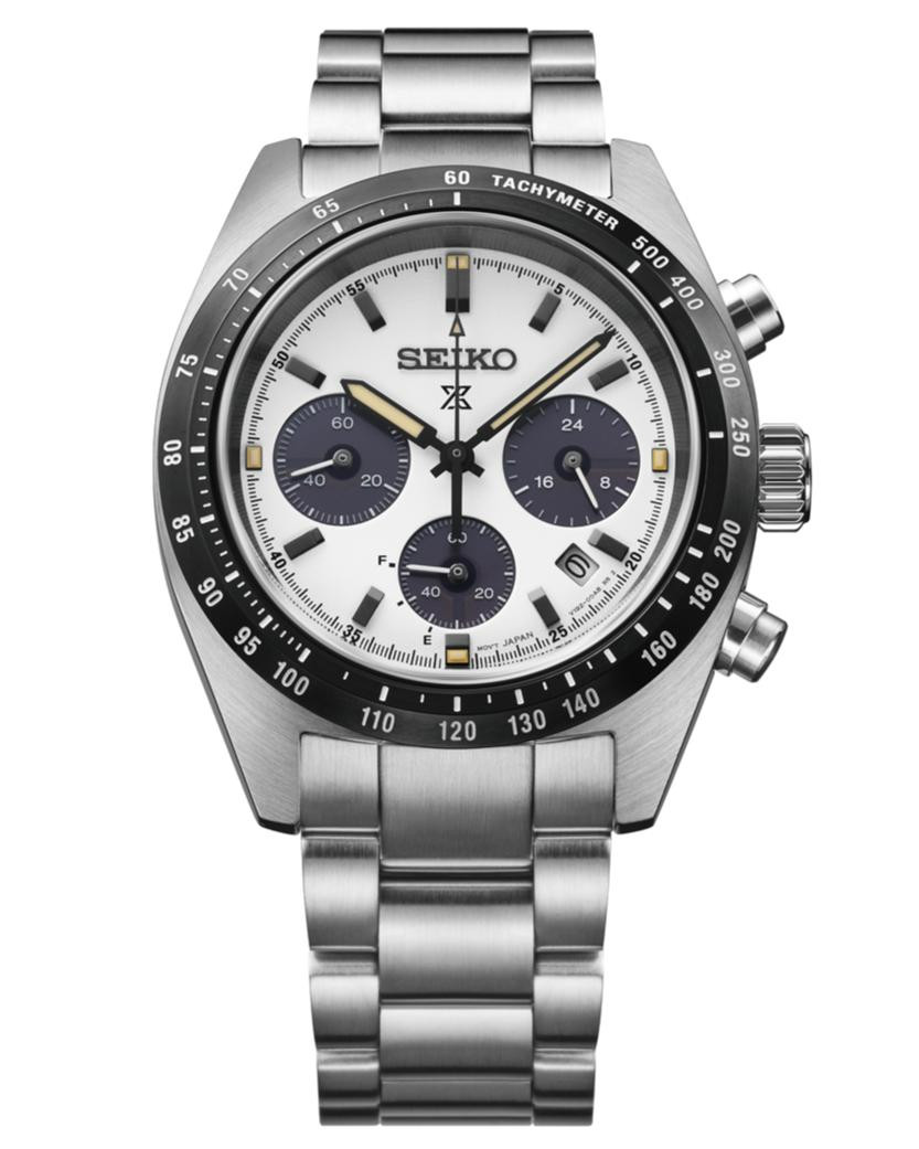 SEIKO Prospex SpeedTimer 39MM White Dial SS Solar Men's Watch SSC961