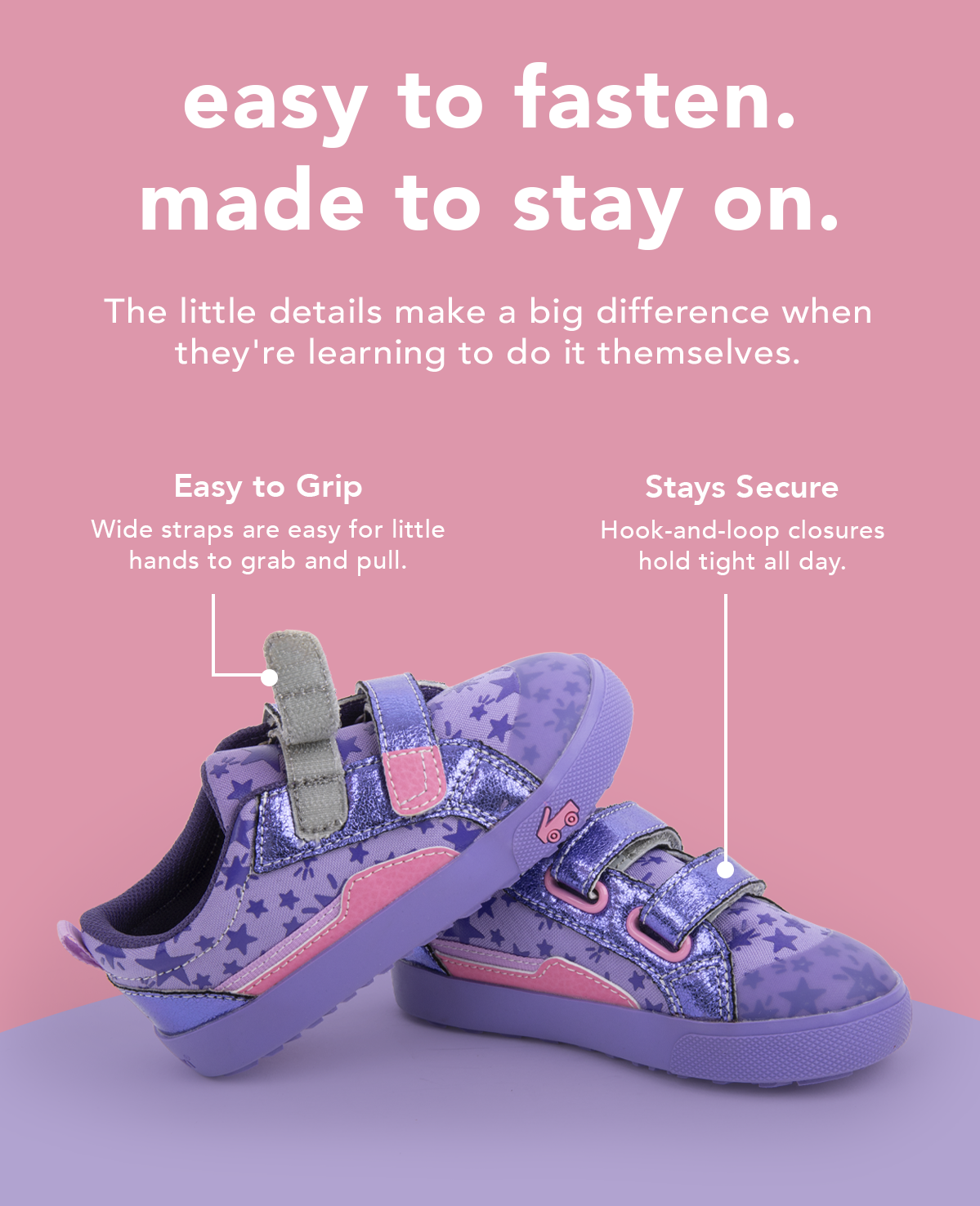 Easy to fasten. Made to stay on.