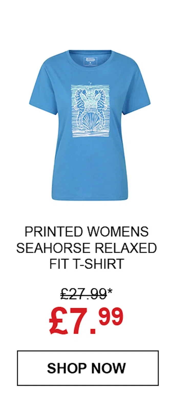 Printed Womens Seahorse Relaxed Fit T-Shirt