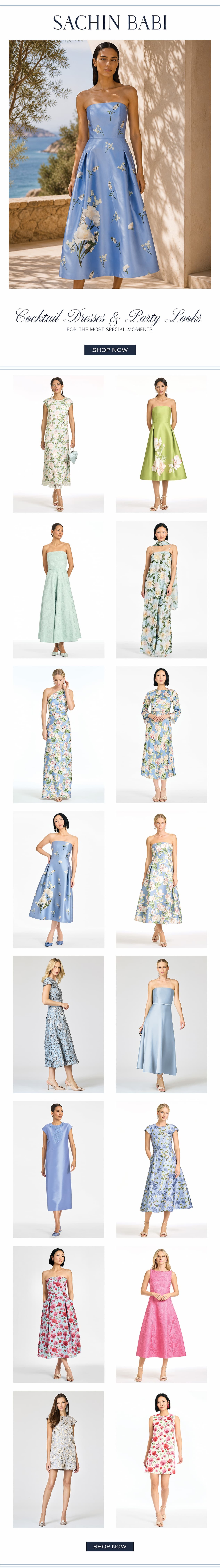 Cocktail dresses and party looks, for the most special moments.