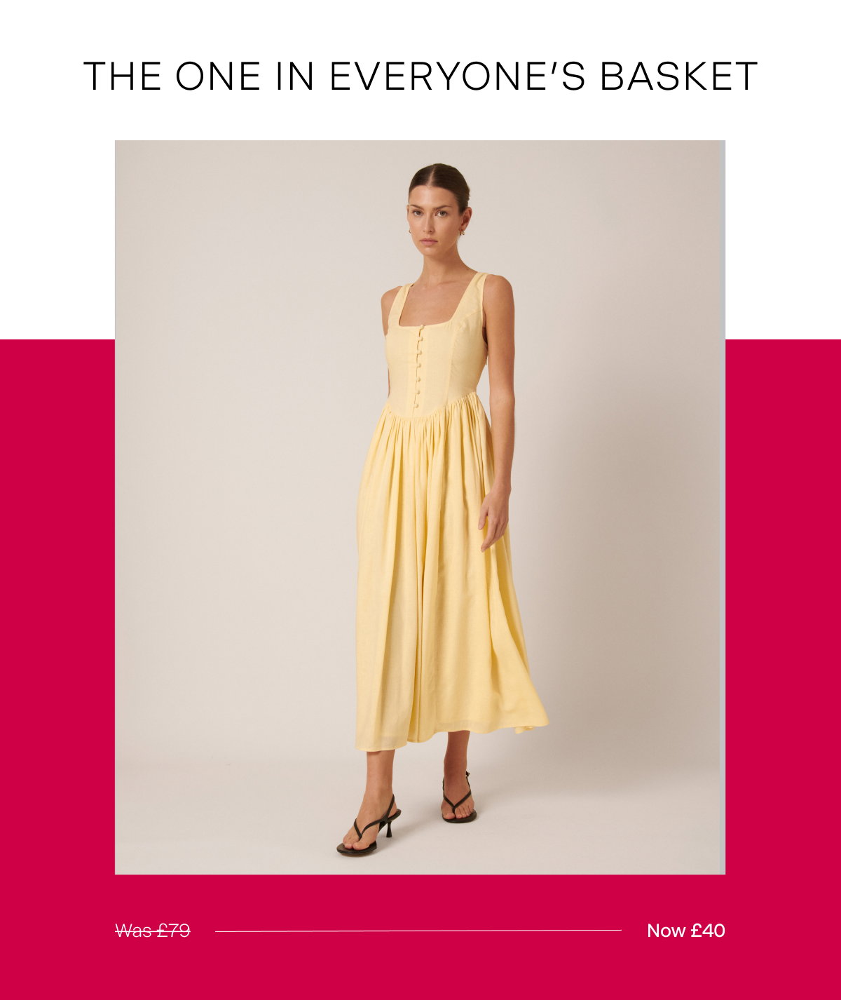 Butter Yellow Drop Waist Cora Midi Dress