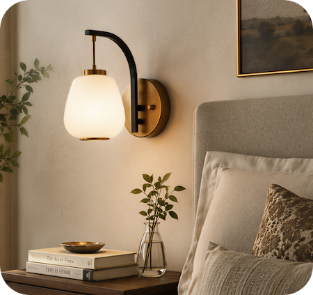Soji 1-Light LED Wall Sconce in Black with Gold