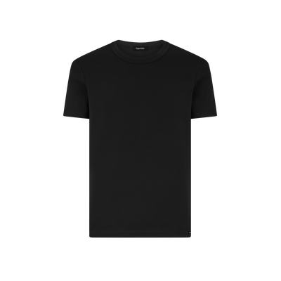 COTTON CREWNECK T-SHIRT: BLACK