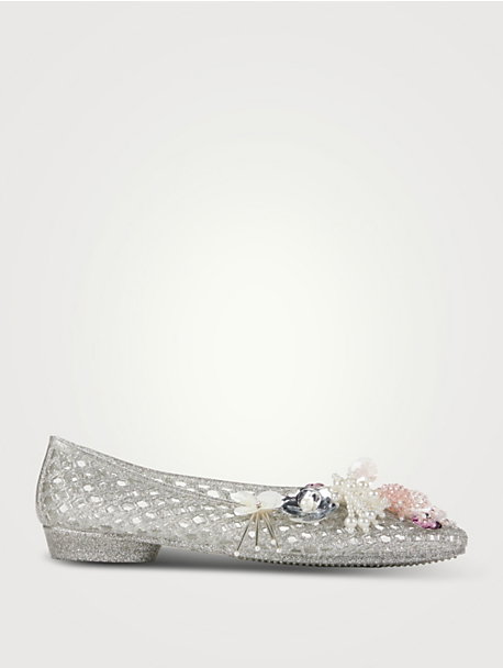 Glam Embellished Jelly Ballet Flats