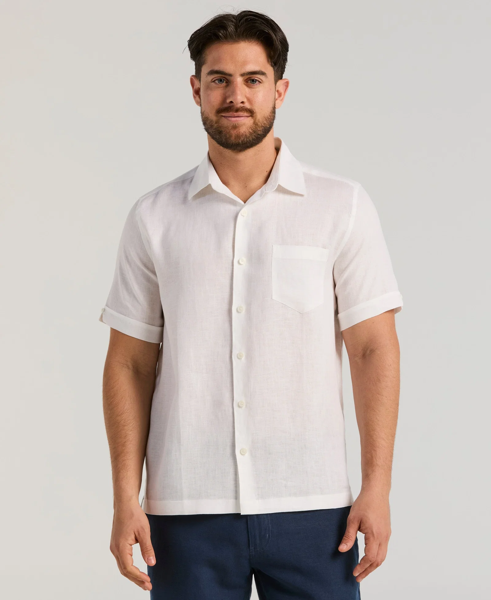 Image of Classic Solid Linen Shirt