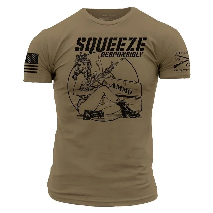 Image of Squeeze Responsibly T-Shirt - Combat Green