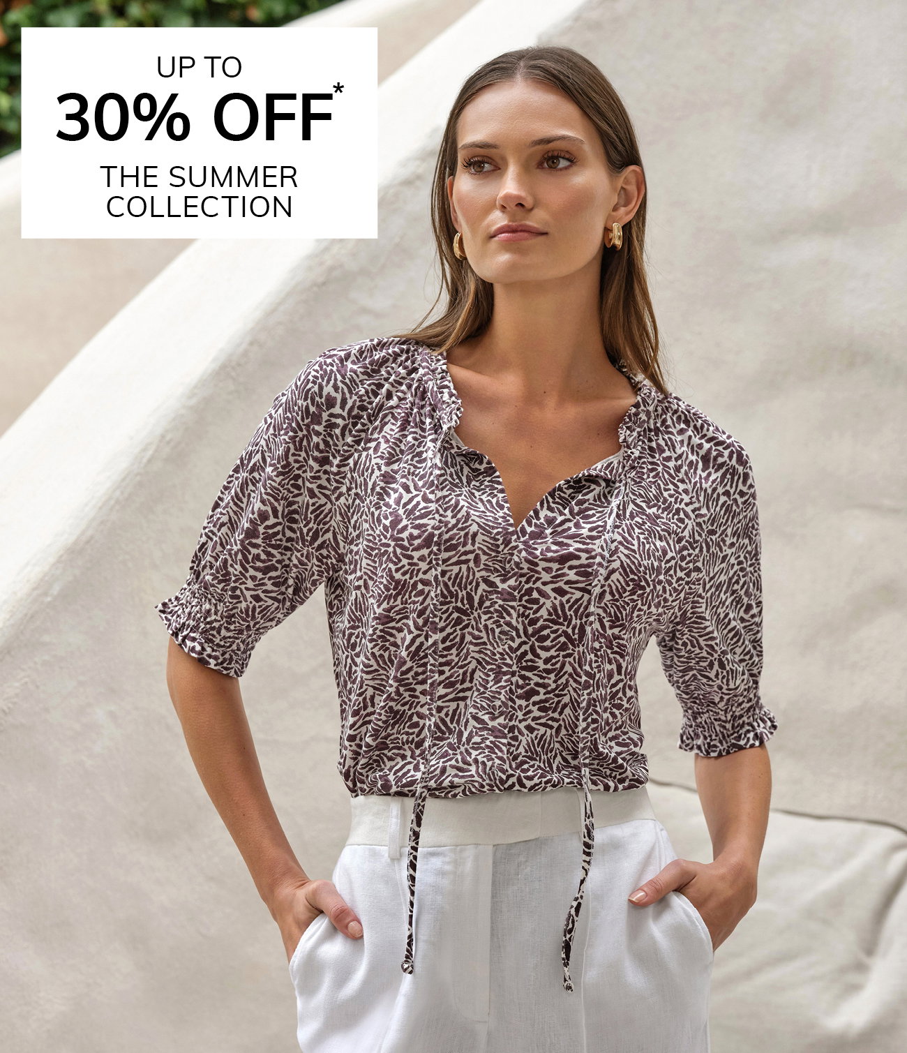 Up to 30% off Summer Edit. Offer applies to selected styles only.