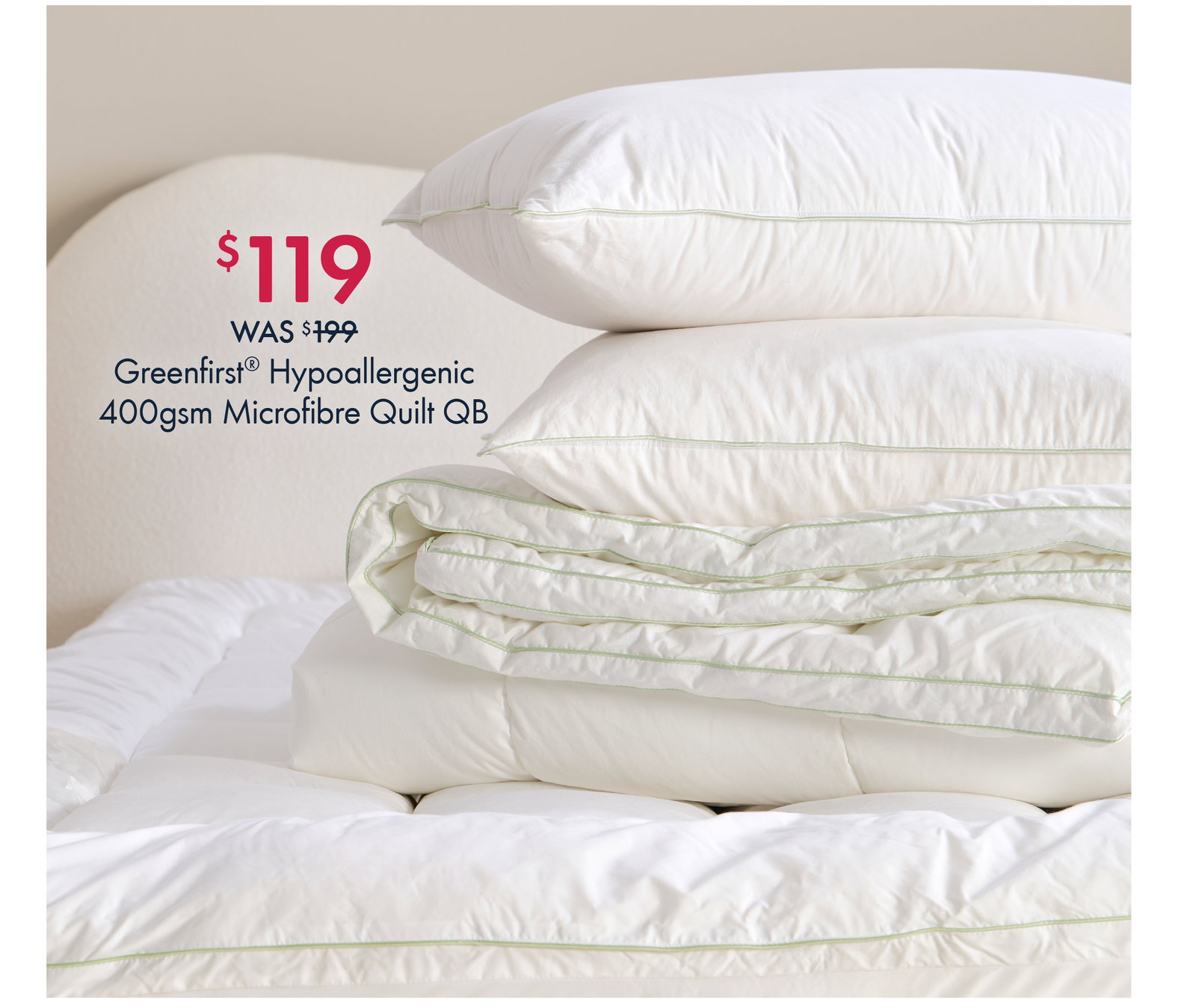 Greenfirst Hypoallergenic 400gsm Microfibre Quilt QB