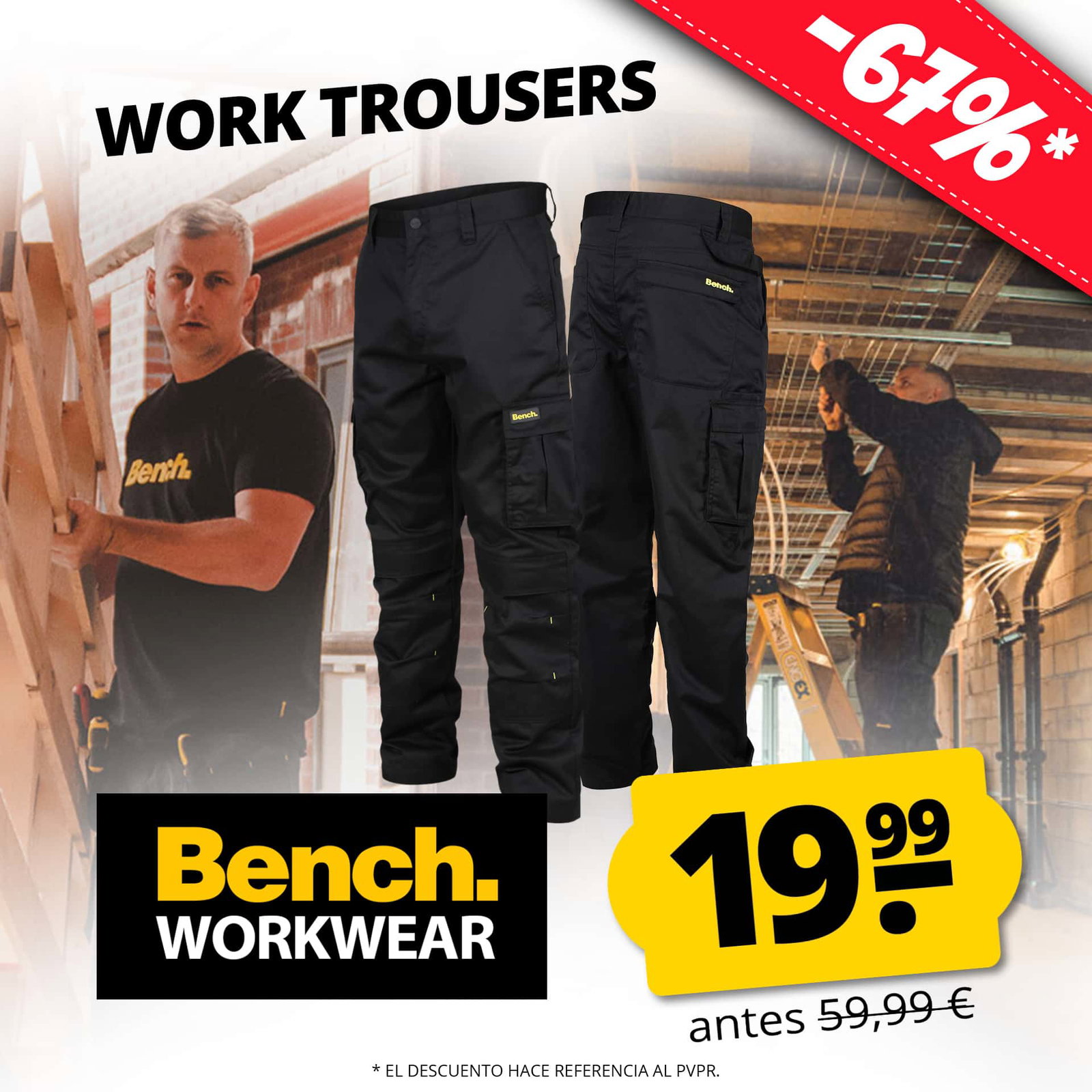 bench workwear toronto hombre pantalon de trabajo