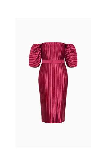 Shop the Krista Pleat Midi Dress