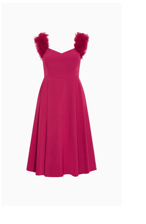 Shop the Roselyn Ruffle Tulle Midi Dress