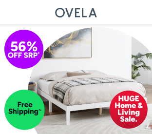 Ovela William Wood Bed Frame (White, Double) Product Image