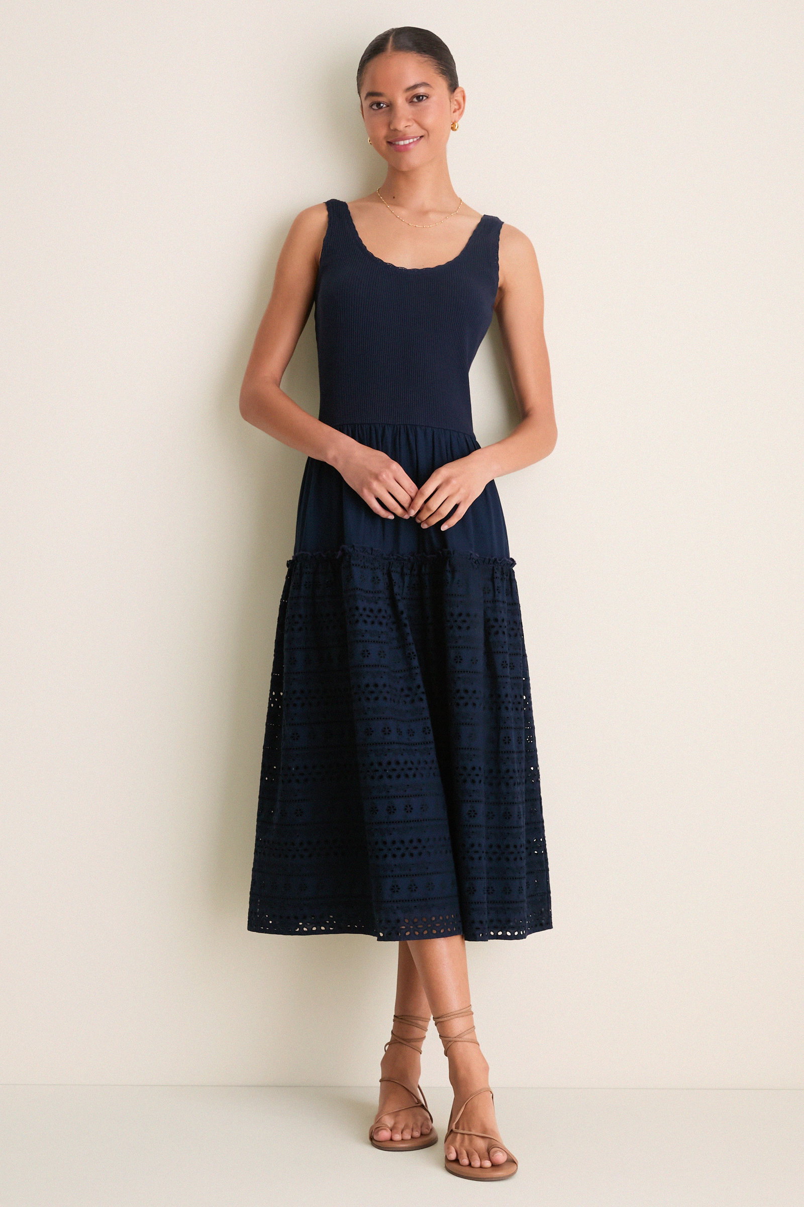 Image of Navy Casey Midi Dress