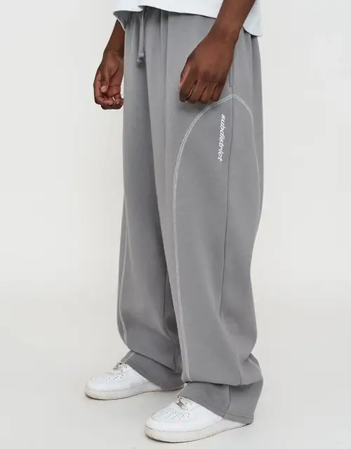 Overlock Wide Leg Track Pants