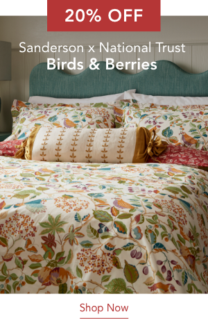 20% Off Sanderson x National Trust Birds & Berries Bedding in Rowan Berry