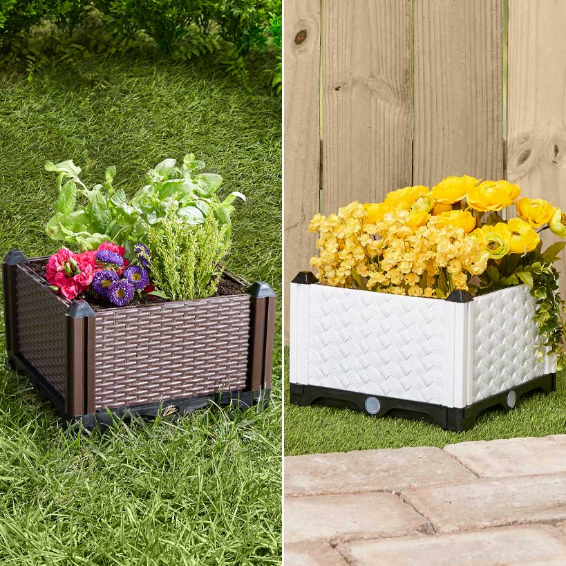 Image of Planter Garden Plastic 12 Inch Raised Self Watering