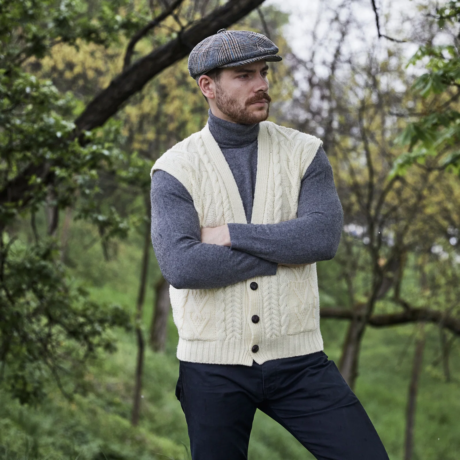 Image of Merino Cable Knit Irish Sweater Vest