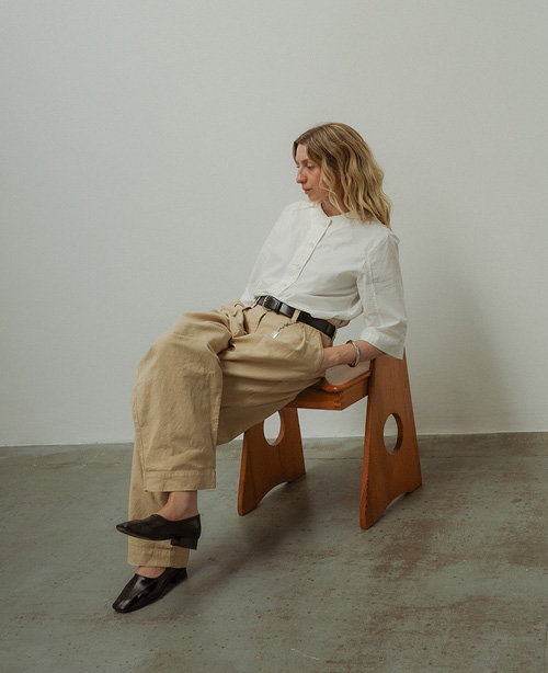 Applied Placket Cotton Linen Top