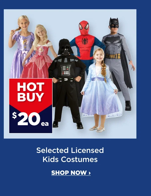HOT Buy $20ea Selected Licensed Kids Costumesv