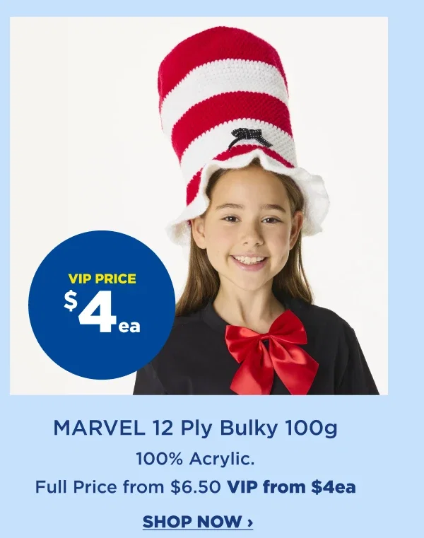 VIP $4ea 4 Seasons Marvel 12 Ply Bulky 100g
