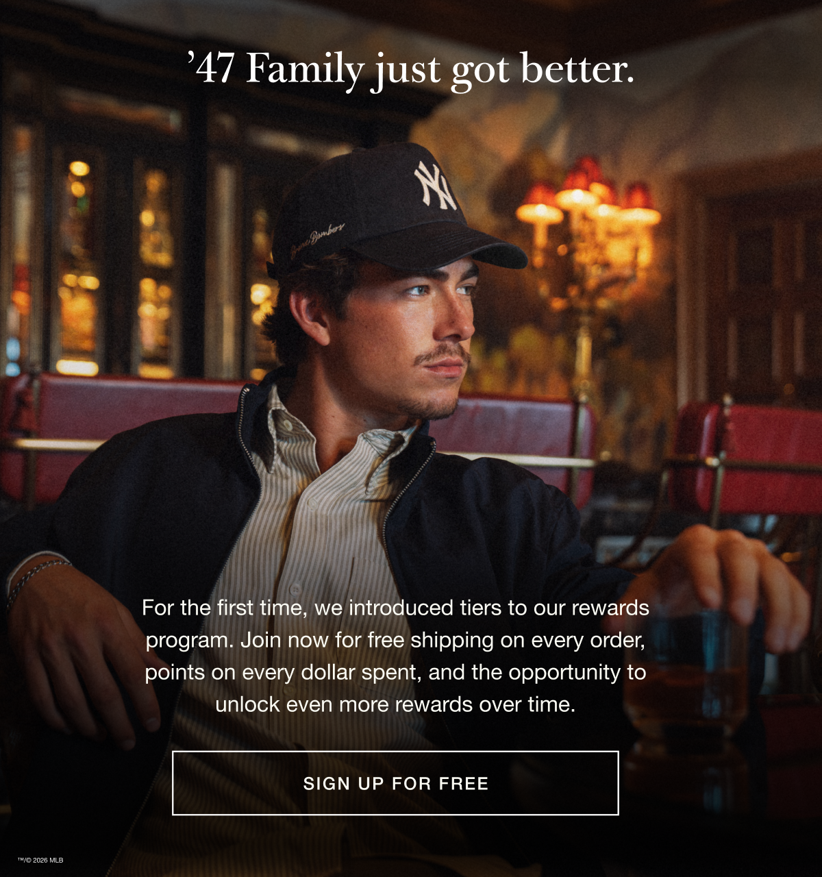 ’47 Family just got better. For the first time, we introduced tiers to our rewards program. Join now for free shipping on every order, points on every dollar spent, and the opportunity to unlock even more rewards over time. SIGN UP FOR FREE