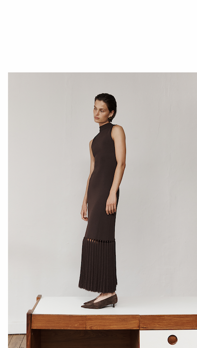 Sofina Knit Tassel Midi Dress