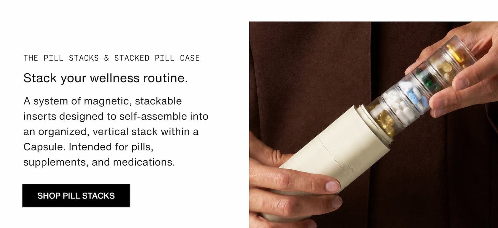 Click to shop The Pill Stacks. Stack your wellness routine using our pill stacks and stacked pill case