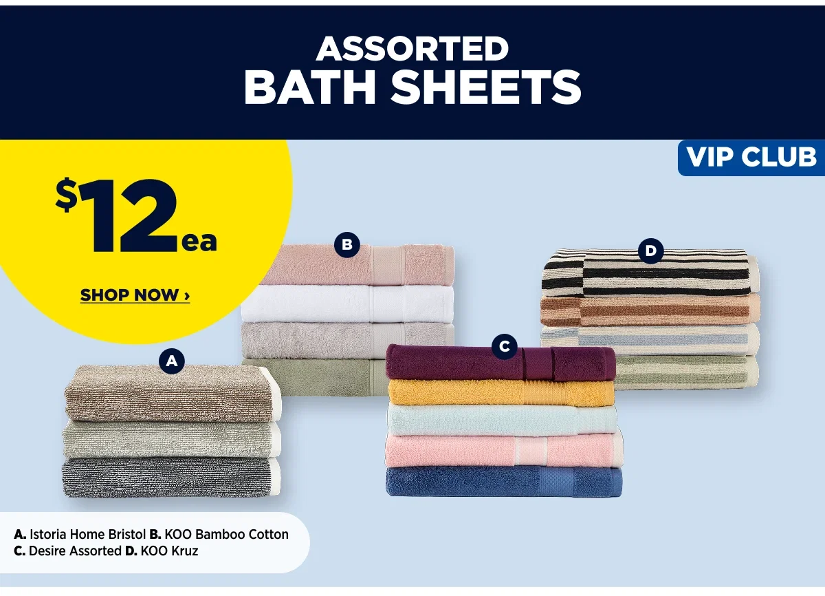 ASSORTED BATH SHEETS