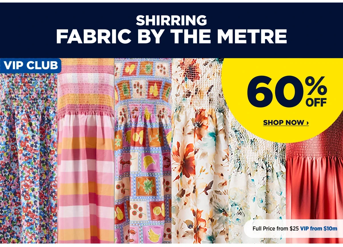 Shirring Fabric by the metre
